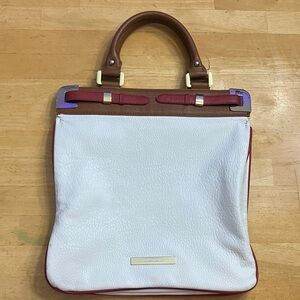 Ivanka Trump White and Brown Satchel
